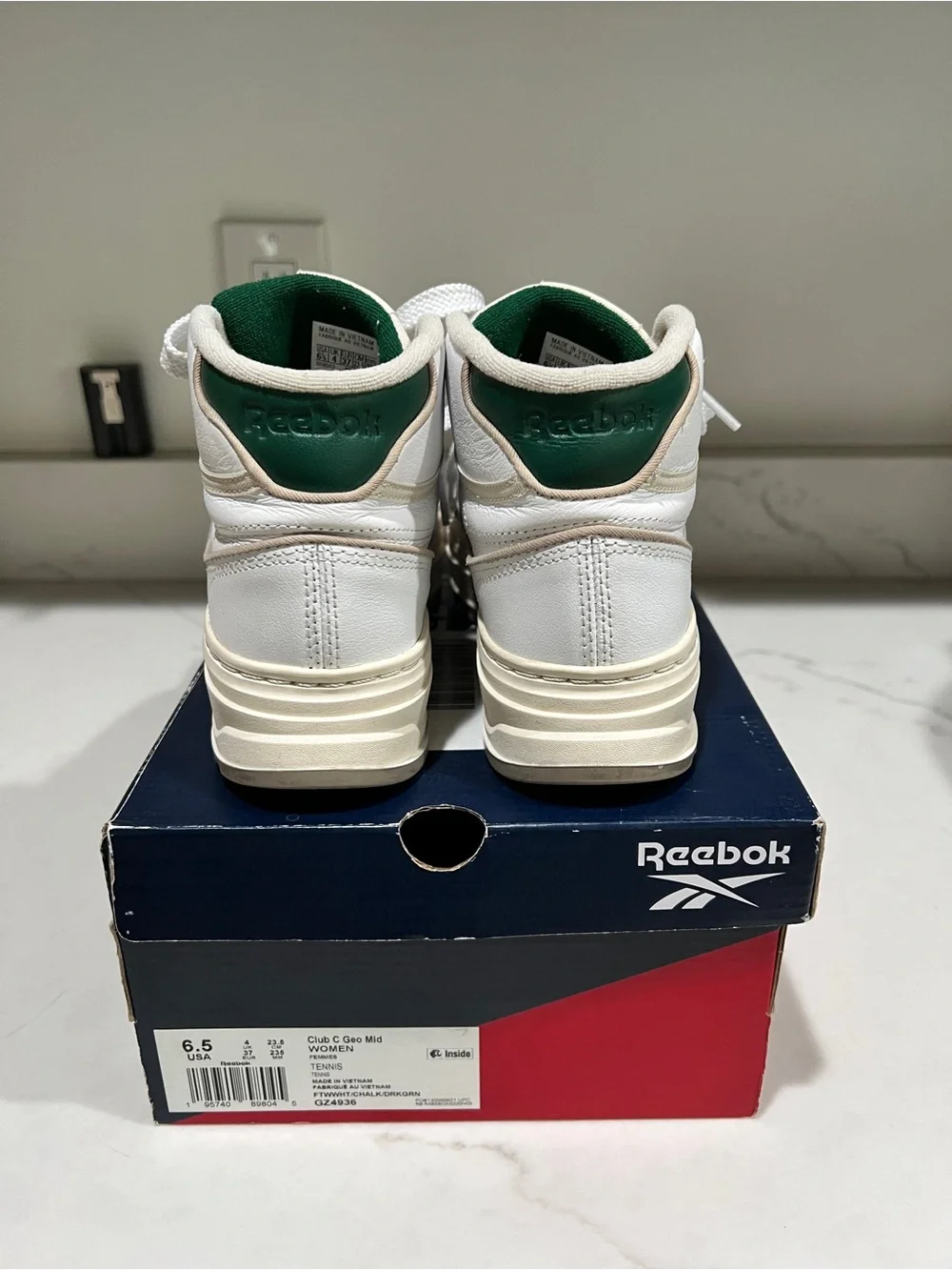 Reebok Classic Club C Geo Mid White/Green Sneakers
